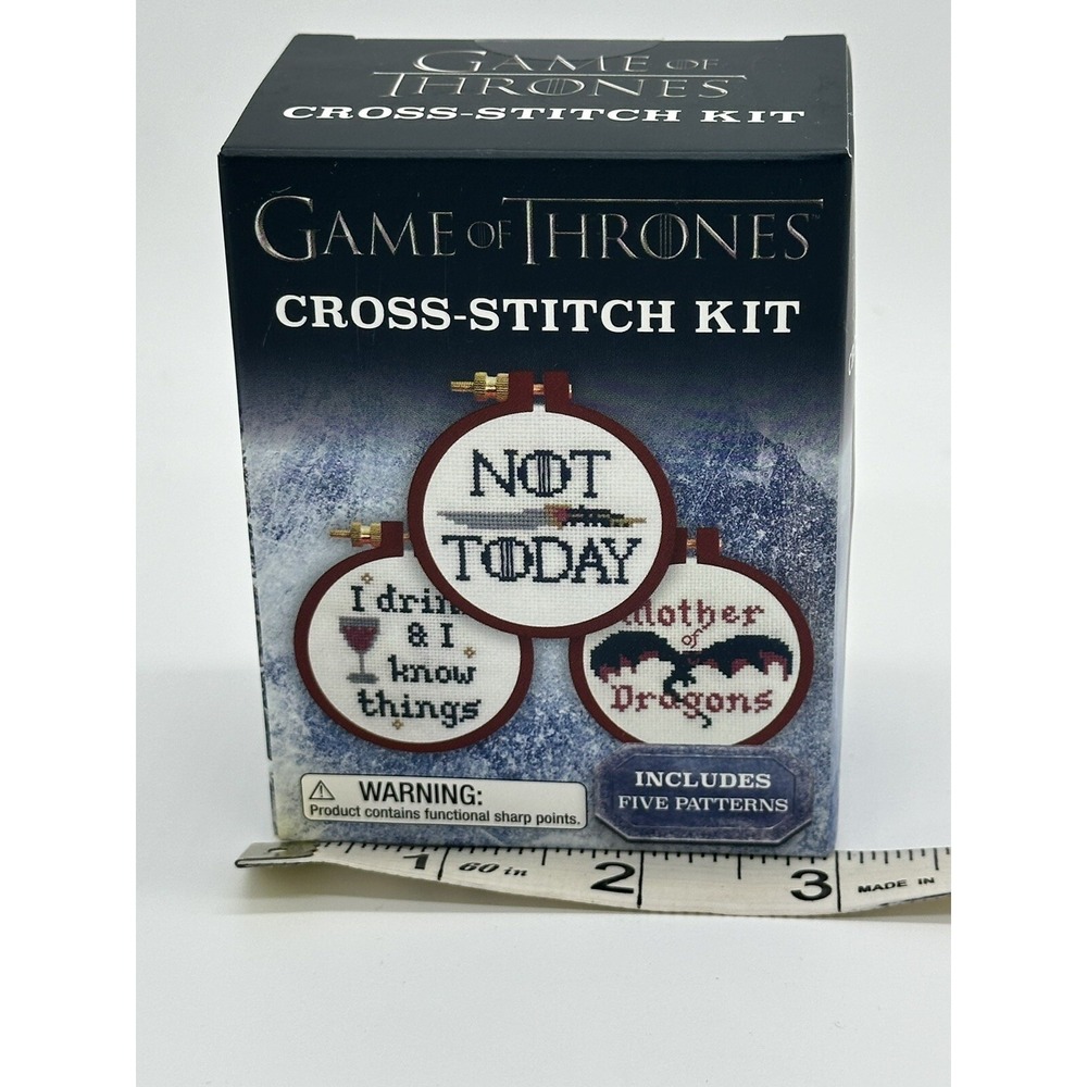 Game of Thrones Cross-Stitch Kit Gift Stocking Stuffer Fan White Elephant NIB